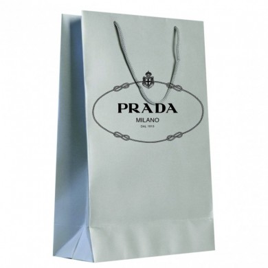 Подарочный пакет Prada (25*35) белый