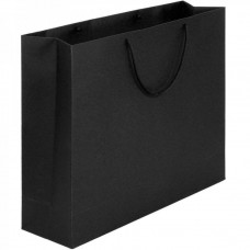 Подарочный пакет черный широкий (43*34)