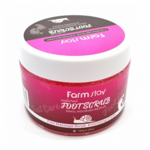 Скраб для ног Farm Stay Foot Scrub с муцином улитки Купить Оптом в
